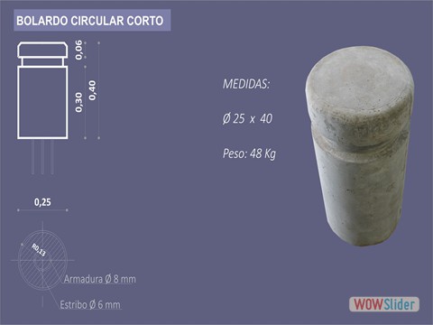 BOLARDO CIRCULAR CORTO
